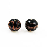 Black Wedding Cake Beads 16mm Rounds