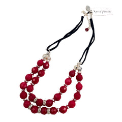 Double Strand Red Jade Necklace by White House Black Market NWT