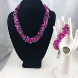 Fuchsia Crystal Necklace & Bracelet Set by White House Black Market NWT