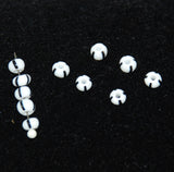 Black & White Venetian Striped Glass Beads