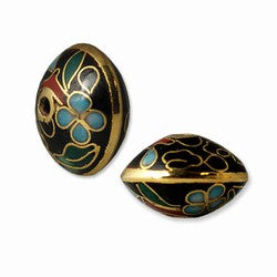 Black Cloisonne Saucer Beads Chinese 