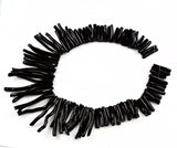 Vintage Extra Long Black Coral Stick Beads
