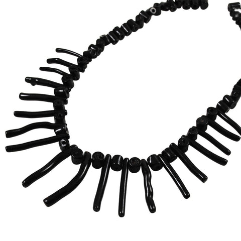 Black Coral Graduated Stick Beads