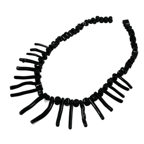 Black Coral Graduated Stick Beads