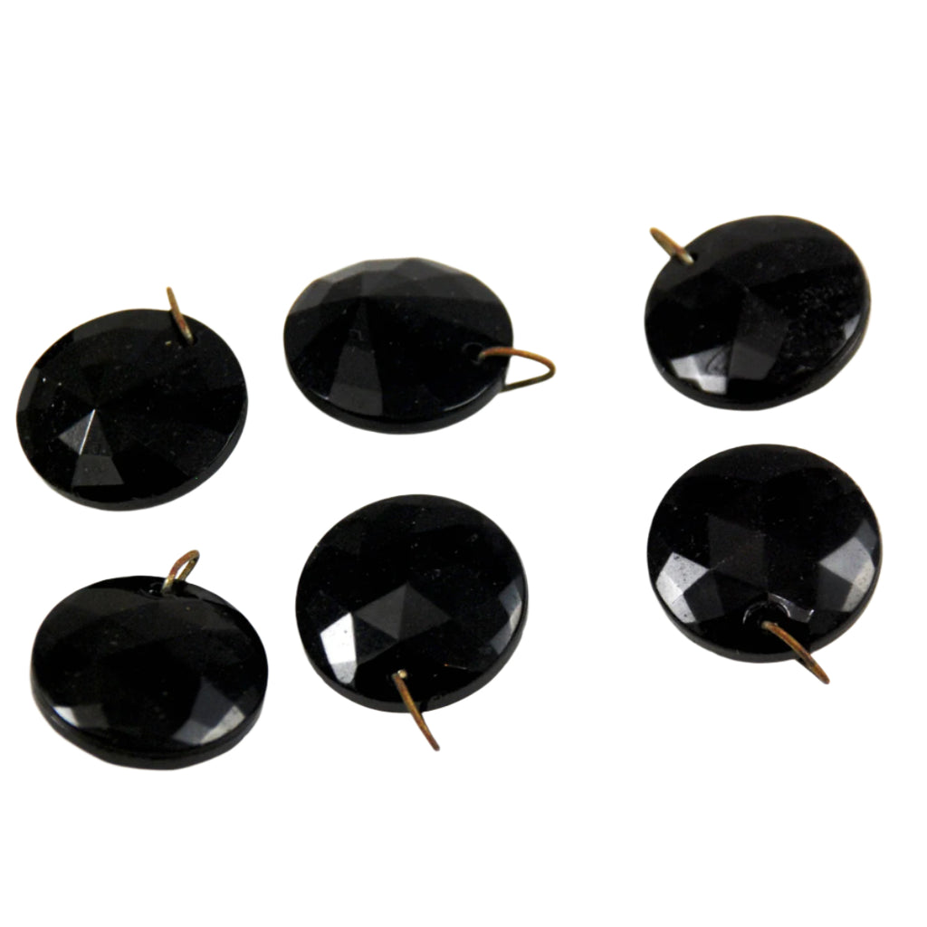 Faceted Black Dangler Pendant Beads