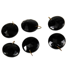 Faceted Black Dangler Pendant Beads - Vintage  (6)