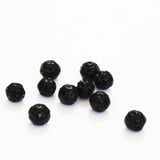 Black Dimpled Round 8mm Beads