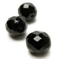 Black Faceted Glass Beads