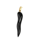 Black Horn Pendants Gold Bail 