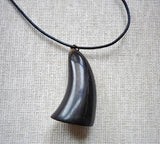black horn pendant on leather