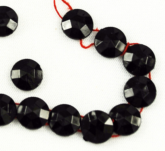 Jet Black Nailhead Beads Two Holes