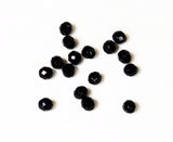 Black Faceted Glass Beads- Vintage