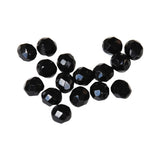 Black Faceted Glass Beads