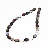 Black or Dark Gray Mother of Pearl Oval Beads
