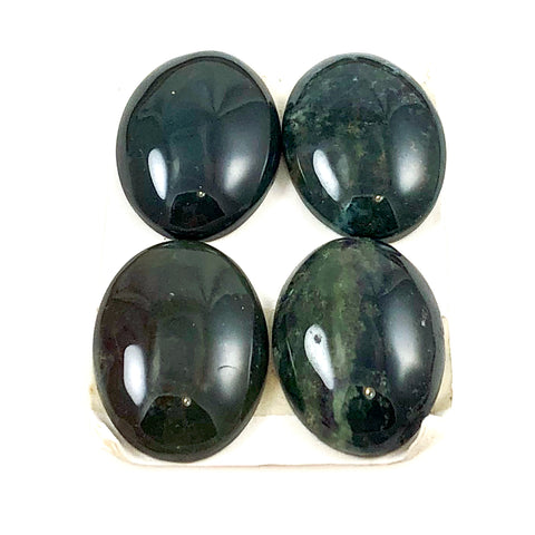 Green Bloodstone Oval Gemstone Cabochons