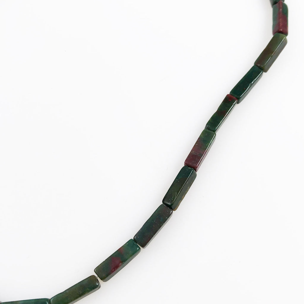 Green Bloodstone Rectangular Beads