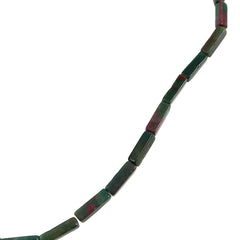 Green Bloodstone Rectangular Beads - A Quality Strands Gemstone