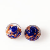 Blue and Copper Murano Lamp Work Beads
