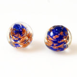 Blue and Copper Murano Lamp Work Beads