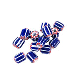 Blue White Red Chevron Beads Vintage Italian