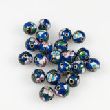 Cloisonne Vintage Blue Round Beads 
