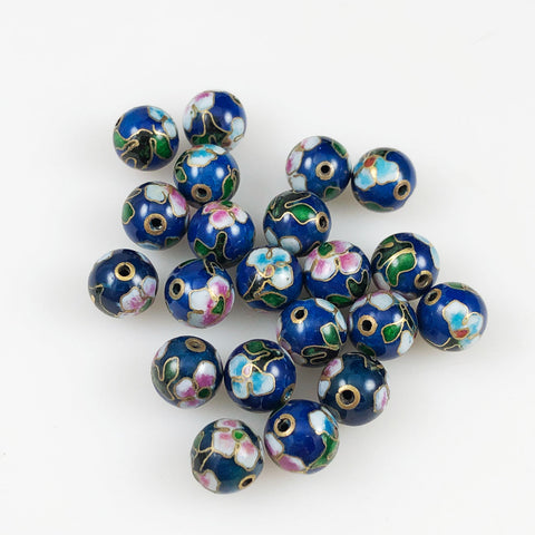 Cloisonne Turquoise Blue Round Beads – Estate Beads & Jewelry