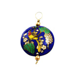 Blue Cloisonne Bird Pendant Vintage Small