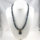 Blue Denim Coral Necklace Vintage