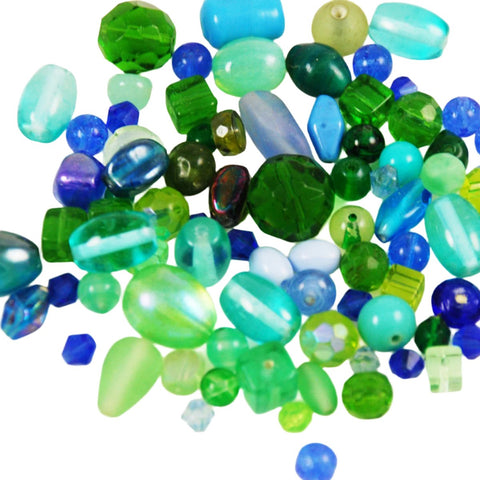 Vintage Blue Green Glass Beads