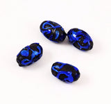Black and Blue Lamp Work Beads