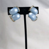 Kramer Blue Moonglow Earrings Clip On