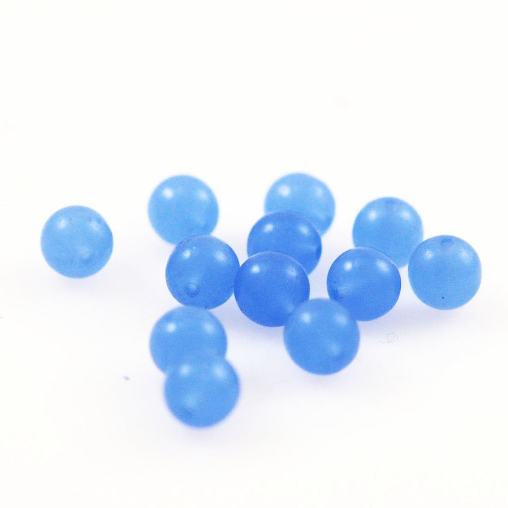 Vintage Blue Opaline 8mm Glass Beads