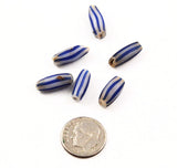 Venetian Onionskin Blue & White Glass Trade Beads