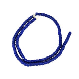 Navy Blue Tile Glass Trade Bead Strand