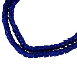 Navy Blue Tile Glass Trade Bead Strand