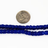 Navy Blue Tile Glass Trade Bead Strand