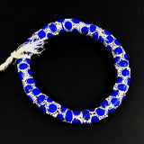 African Spotted Blue Krobo Powder Glass Bead Bracelets