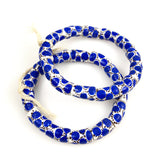 African Spotted Blue Krobo Powder Glass Bead 