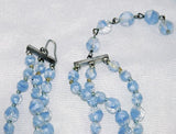 Triple Strand Blue Givre Necklace