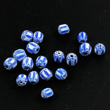 Blue & White Chevron Beads - Vintage Italian