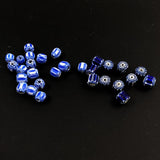 Blue & Navy Chevron Beads - Vintage Italian