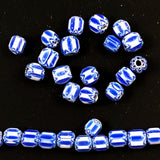 Blue & White Chevron Beads 