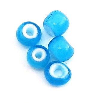 Blue White Heart Beads