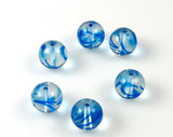 Blue Swirl Lamp Work Beads glass