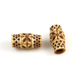 Bone Carved Barrel Beads Macrame