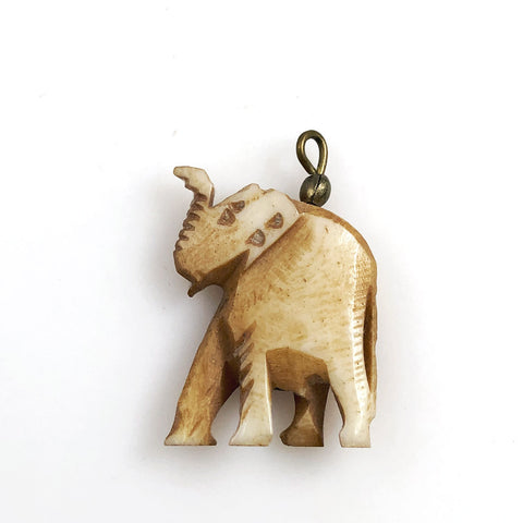 Carved Bone Elephant Pendant