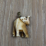 Vintage Carved Bone Elephant Pendant