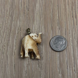 Vintage Carved Bone Elephant Pendant