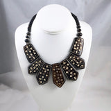 Carved Bone Collar Necklace Ethnic Vintage