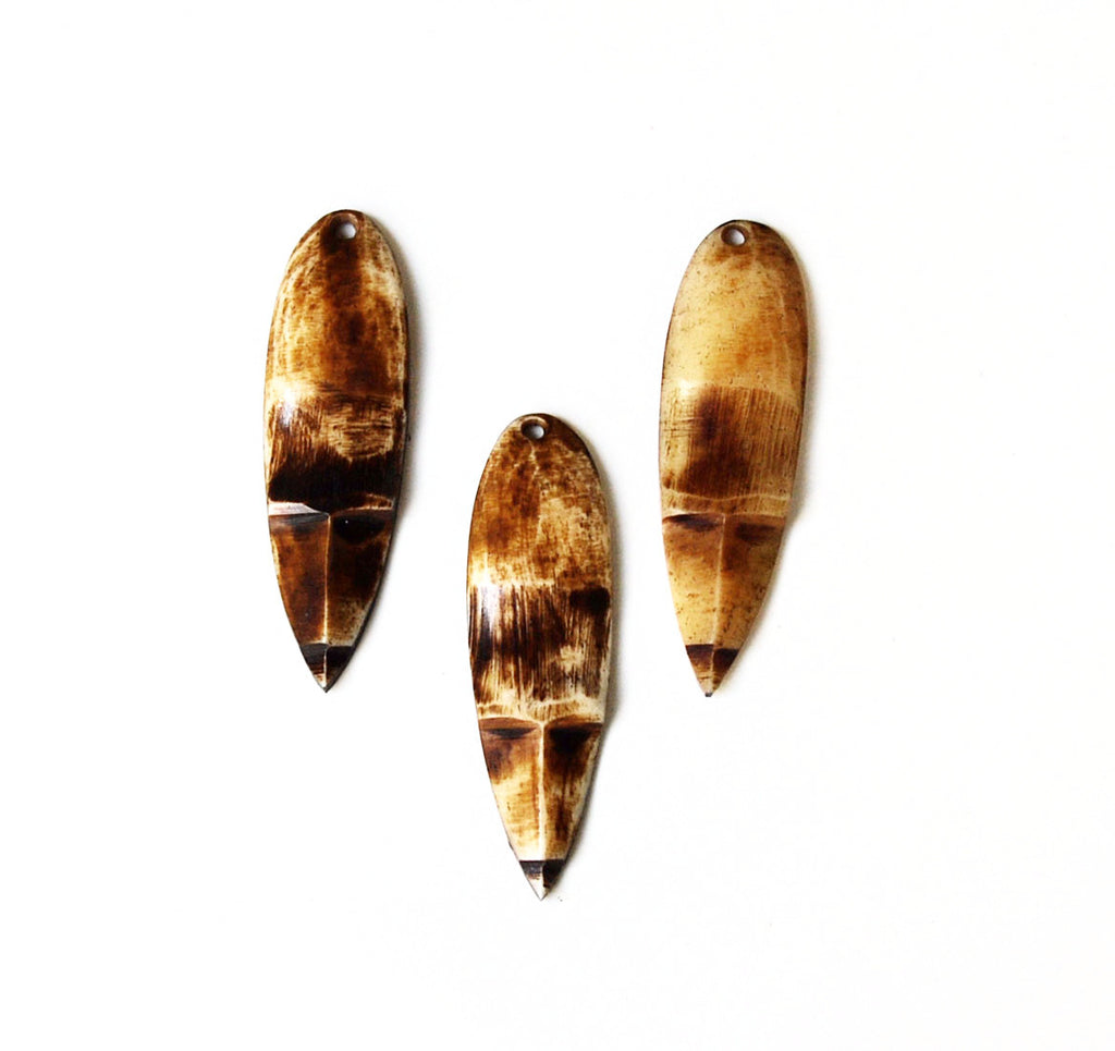 Carved Bone BOHO Pendants Vintage Tribal (2)